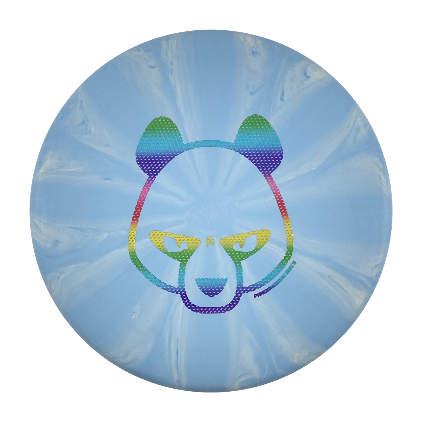 Dynamic Discs Warden disc golf putt and approach in blue Classic Burst plastic with Pandamonium Big Panda stamp, view 1
