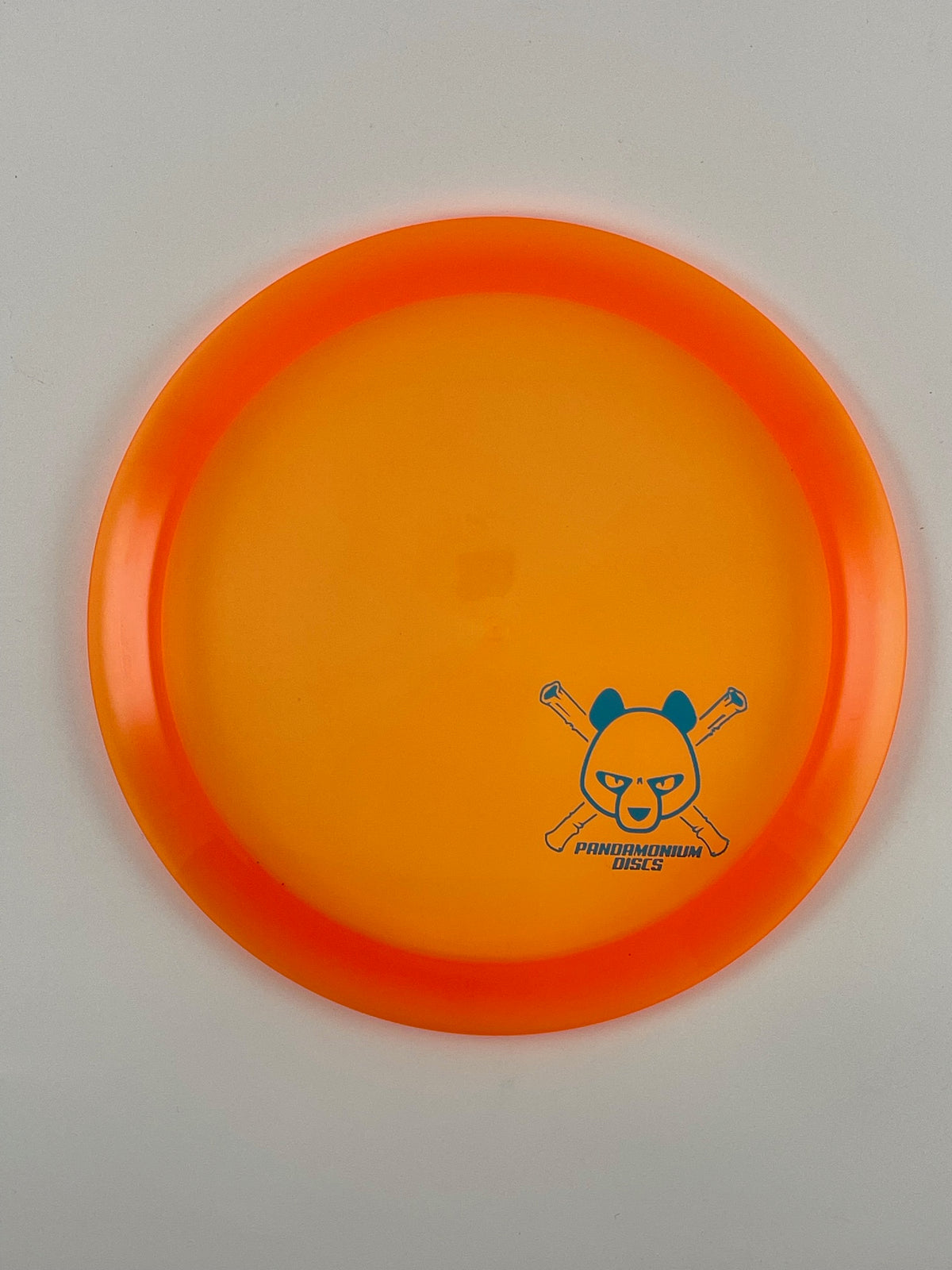 Westside Discs Northman disc golf fairway driver in orange VIP plastic with Pandamonium Panda Corner X stamp
