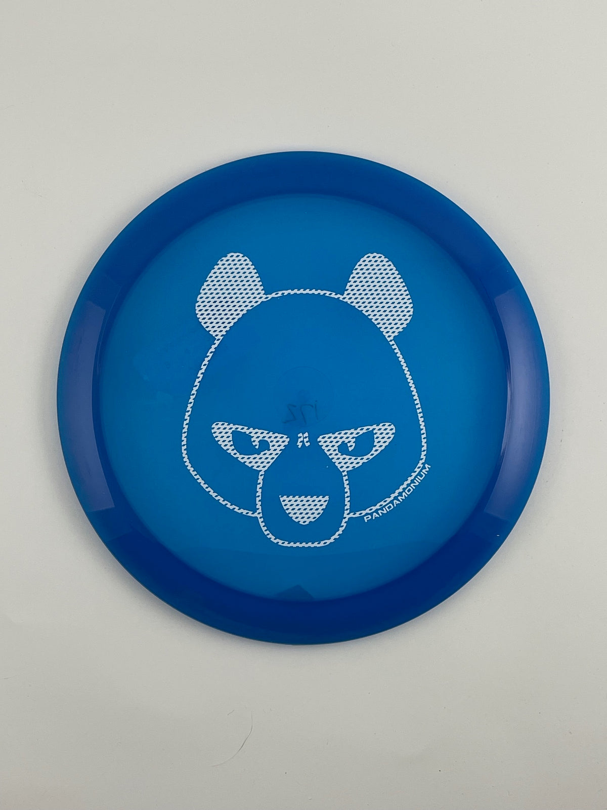 Innova Valkyrie disc golf fairway driver in blue Champion plastic with Pandamonium Big Panda stamp