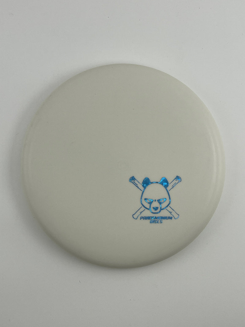 Dynamic Discs Warden disc golf putt and approach in white Classic Moonshine plastic with Pandamonium Panda Corner X stamp