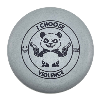 Discraft Luna disc golf putt and approach in gray Rubber Blend plastic with Pandamonium I Choose Violence stamp, view 1