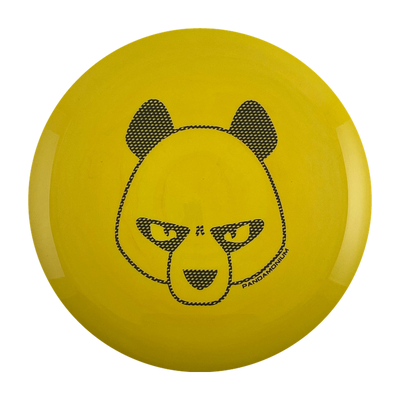 Innova Valkyrie disc golf fairway driver in yellow Star plastic with Pandamonium Big Panda stamp, view 1