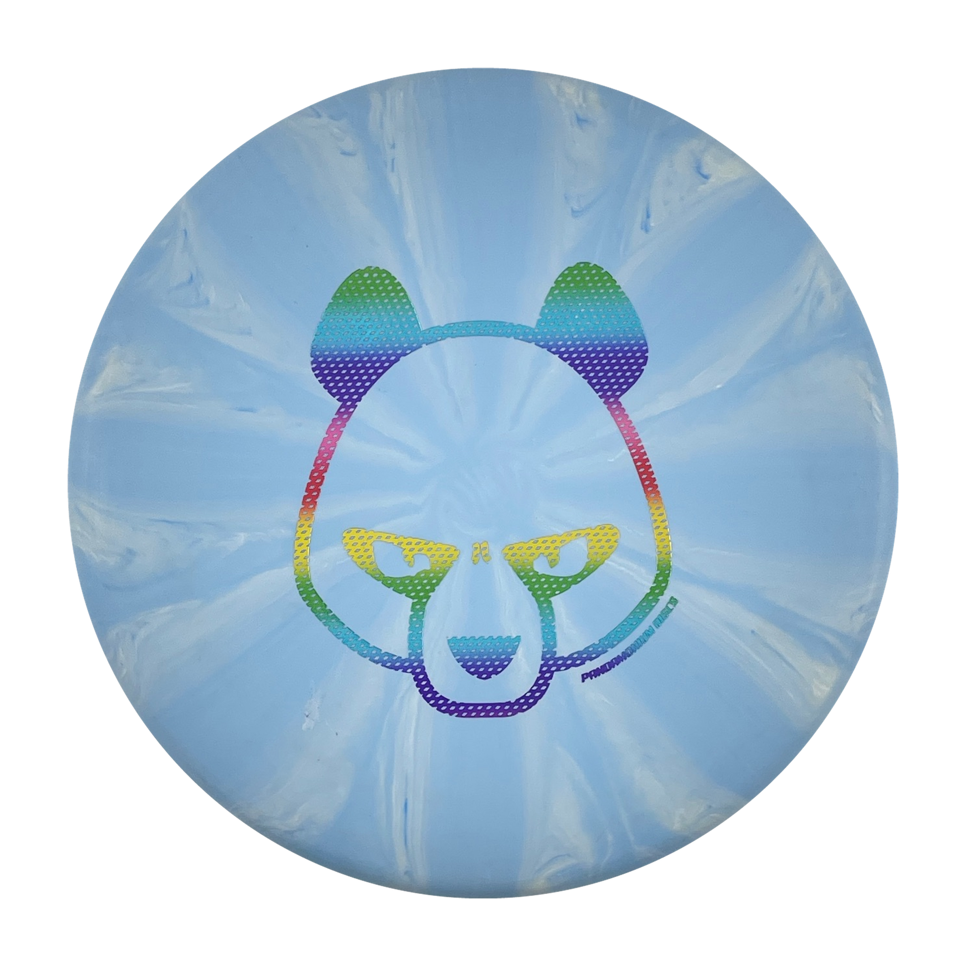 Dynamic Discs Warden disc golf putt and approach in blue Classic Burst plastic with Pandamonium Big Panda stamp, view 1