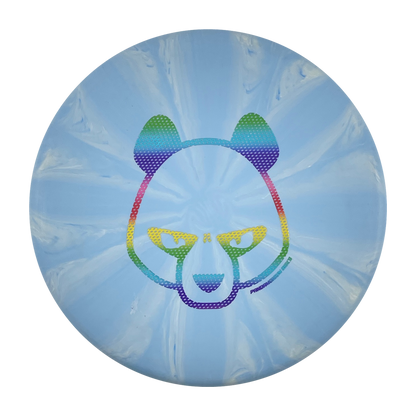 Dynamic Discs Warden disc golf putt and approach in blue Classic Burst plastic with Pandamonium Big Panda stamp, view 1