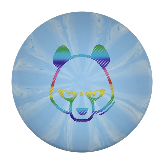 Dynamic Discs Warden disc golf putt and approach in blue Classic Burst plastic with Pandamonium Big Panda stamp, view 1