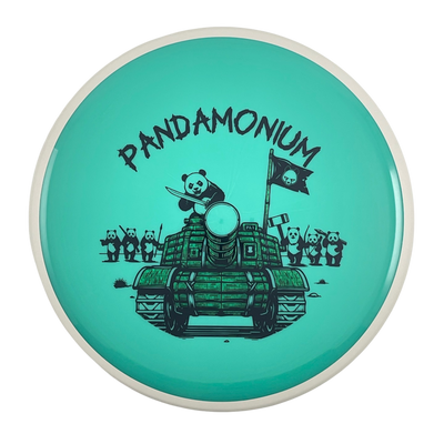 MVP Detour disc golf midrange in seafoam Neutron plastic with Pandamonium Panda Tank stamp, view 1