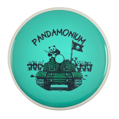 MVP Detour disc golf midrange in seafoam Neutron plastic with Pandamonium Panda Tank stamp, view 1