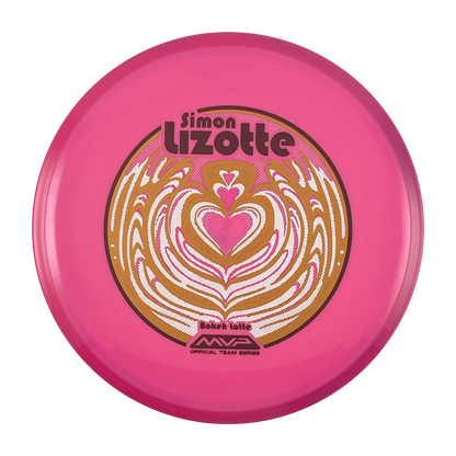 Axiom Bokeh disc golf fairway driver in pink Neutron plastic with Pandamonium Bokeh Latte stamp, view 1