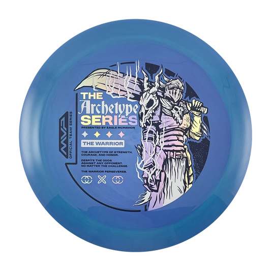 Streamline Engine disc golf distance driver in blue Neutron plastic with Pandamonium MVP Warrior stamp, view 1
