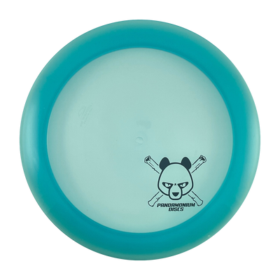 Latitude 64 Ballista Pro disc golf distance driver in blue Opto plastic with Pandamonium Panda Corner X stamp, view 1
