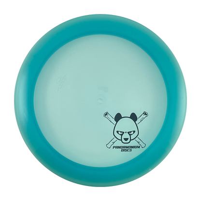 Latitude 64 Ballista Pro disc golf distance driver in blue Opto plastic with Pandamonium Panda Corner X stamp, view 1