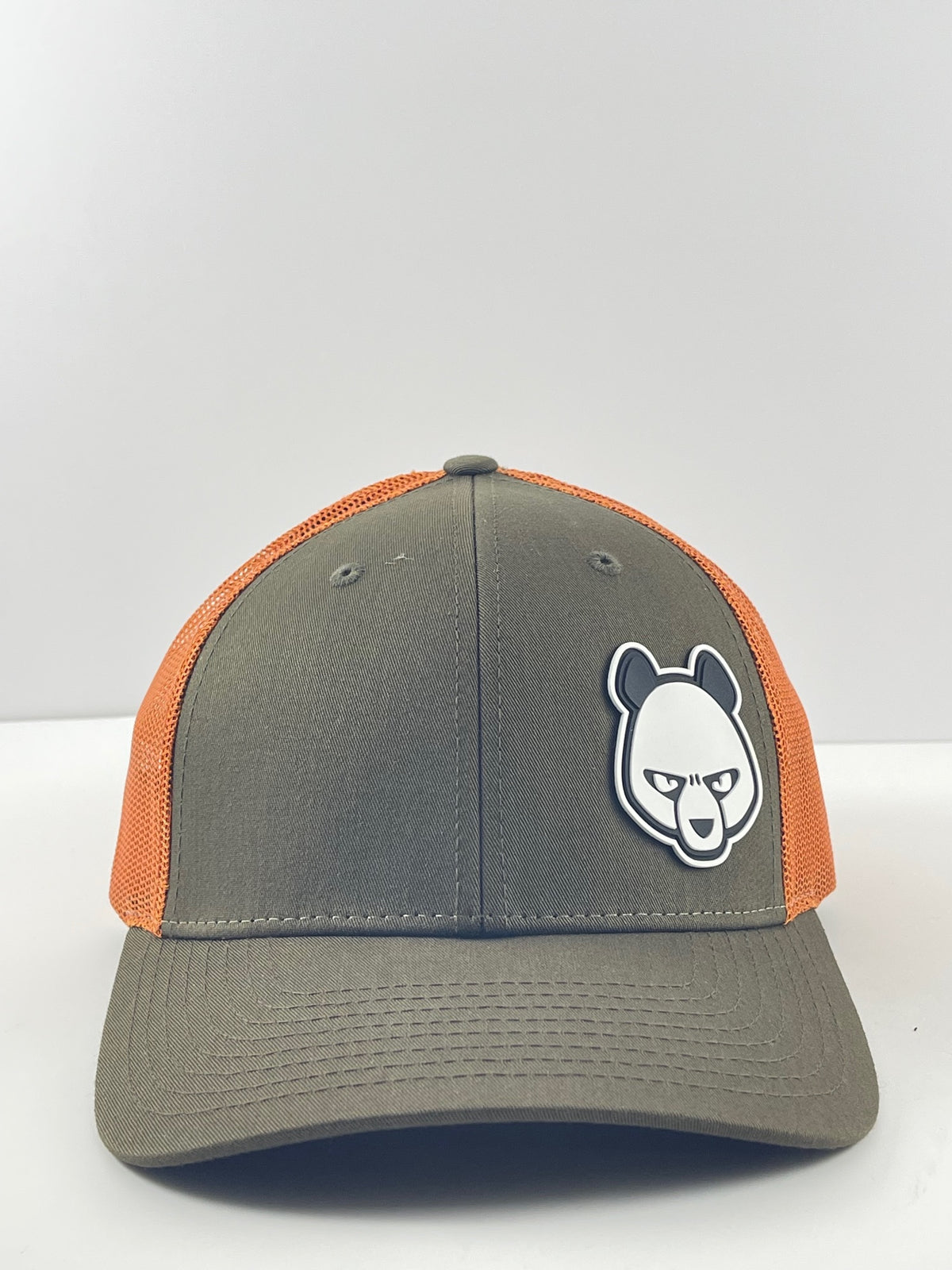Pandamonium Discs Corner Patch Low-Pro disc golf hat in olive, Richardson