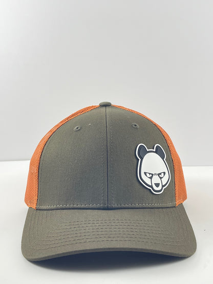 Pandamonium Discs Corner Patch Low-Pro disc golf hat in olive, Richardson
