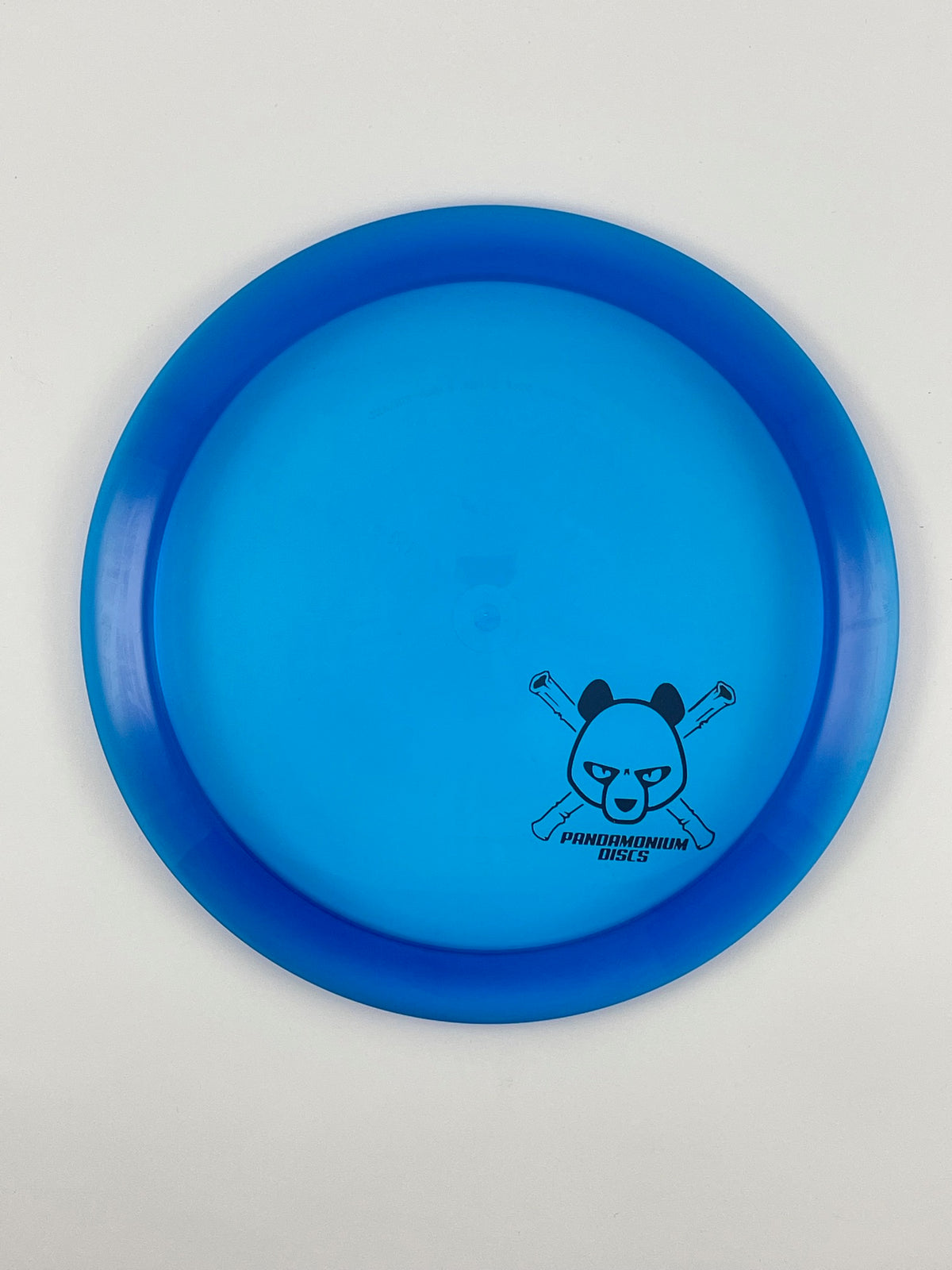 Westside Discs Northman disc golf fairway driver in blue VIP plastic with Pandamonium Panda Corner X stamp