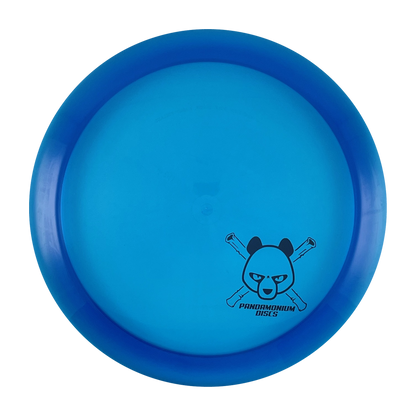 Westside Discs Northman disc golf fairway driver in blue VIP plastic with Pandamonium Panda Corner X stamp, view 1