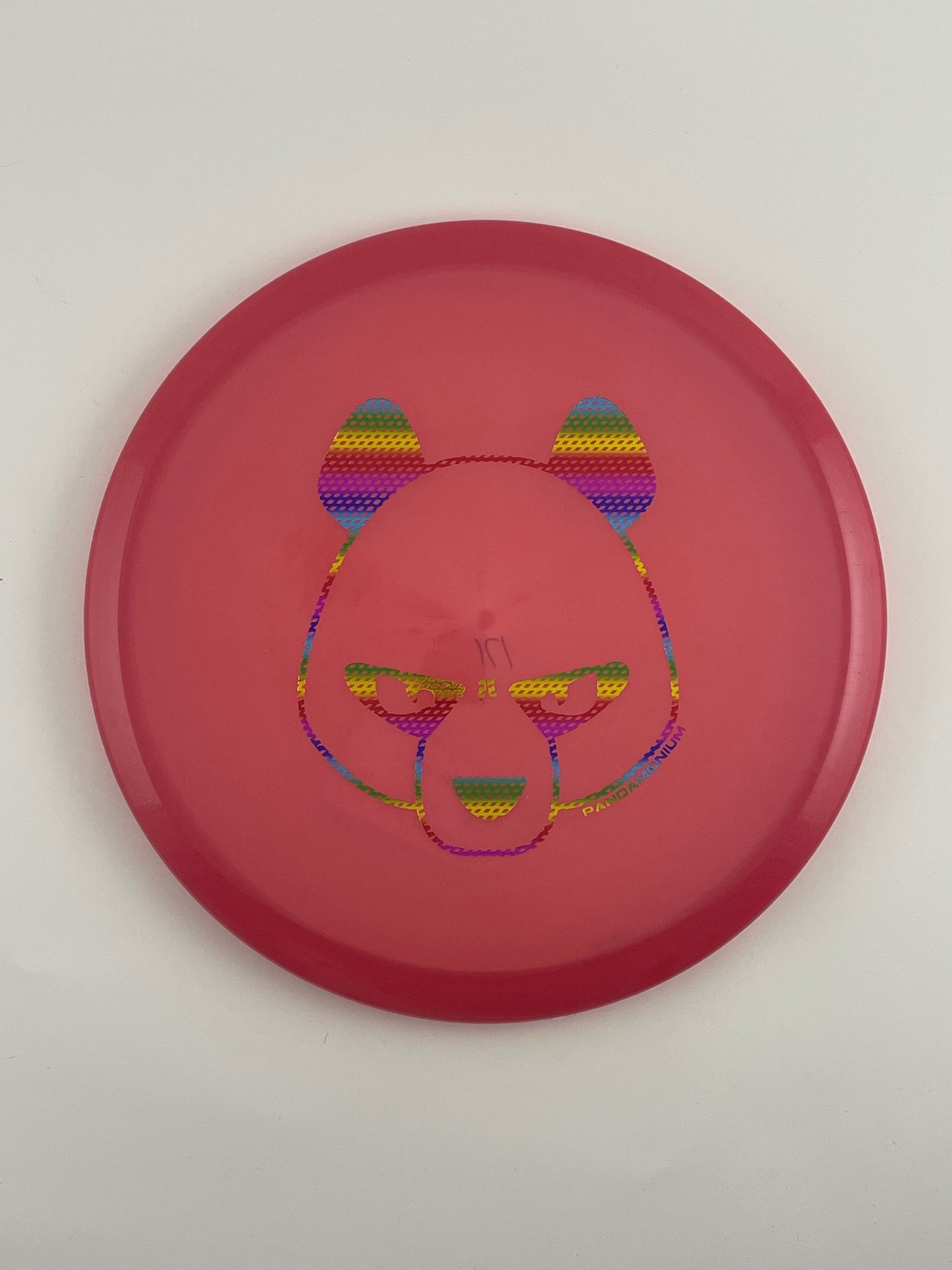 Innova Mako3 disc golf midrange in dark pink Champion plastic with Pandamonium Big Panda stamp