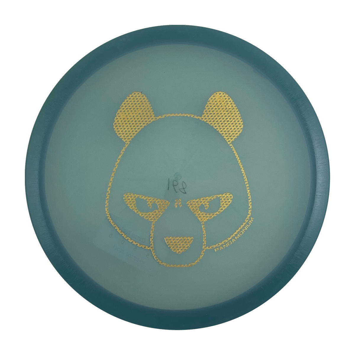 Innova Mako3 disc golf midrange in deep sea blue Champion plastic with Pandamonium Big Panda stamp, view 1