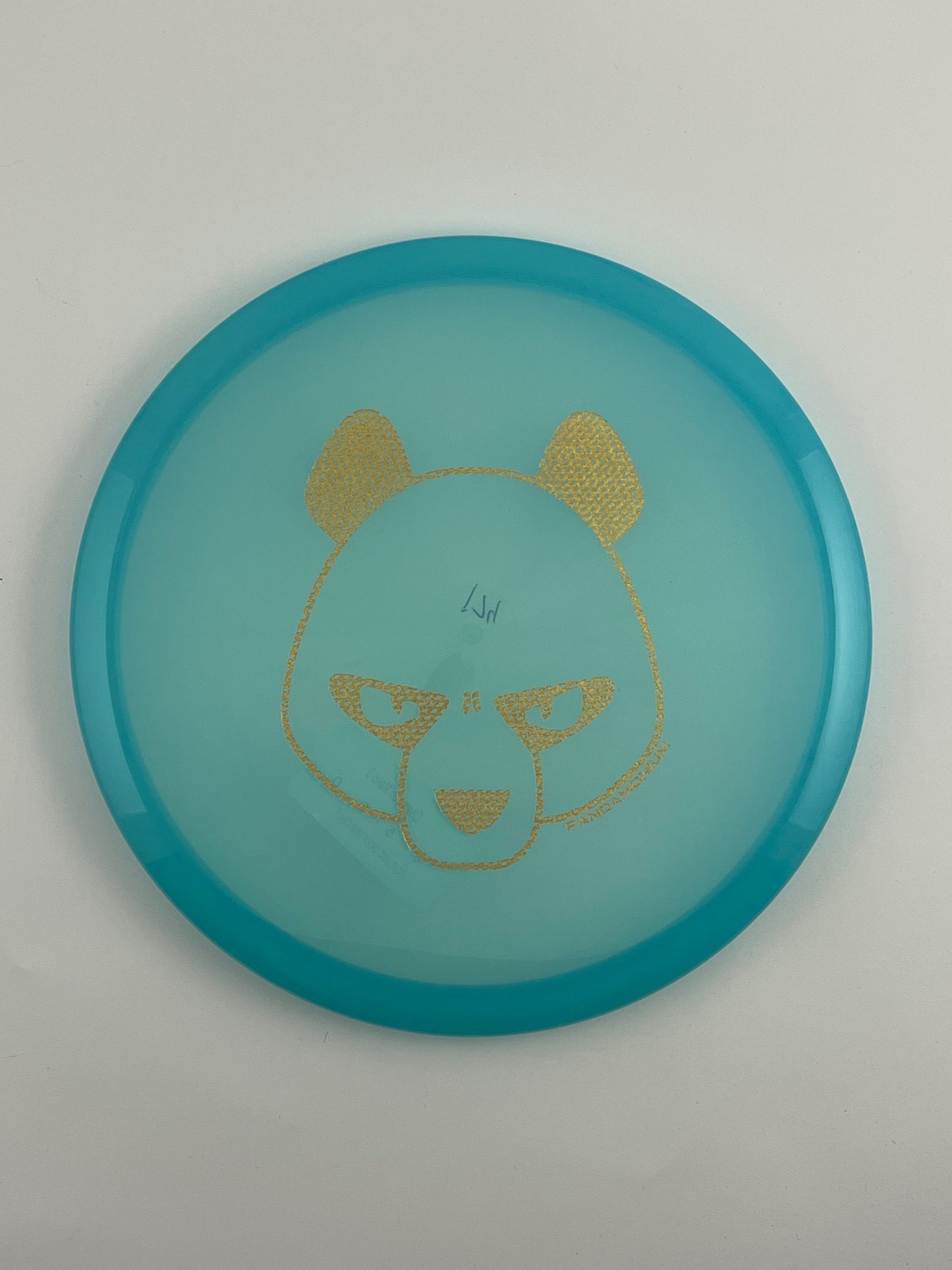 Innova Mako3 disc golf midrange in light blue Champion plastic with Pandamonium Big Panda stamp