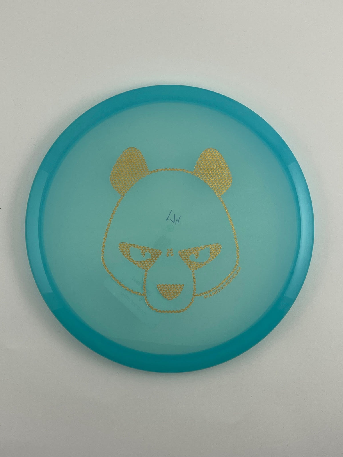 Innova Mako3 disc golf midrange in light blue Champion plastic with Pandamonium Big Panda stamp