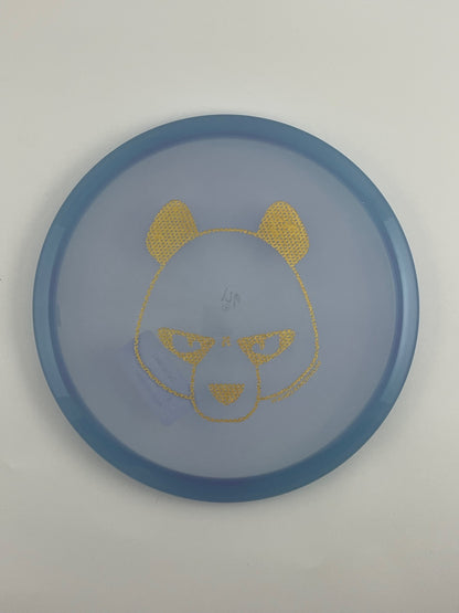 Innova Mako3 disc golf midrange in steel blue Champion plastic with Pandamonium Big Panda stamp