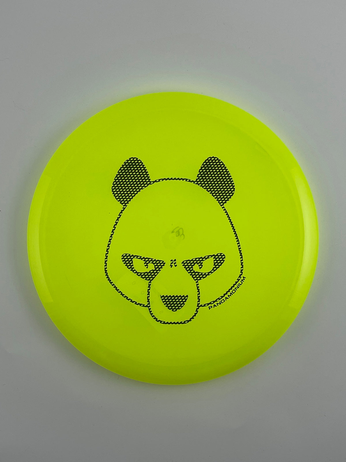 Innova Mako3 disc golf midrange in yellow Champion plastic with Pandamonium Big Panda stamp