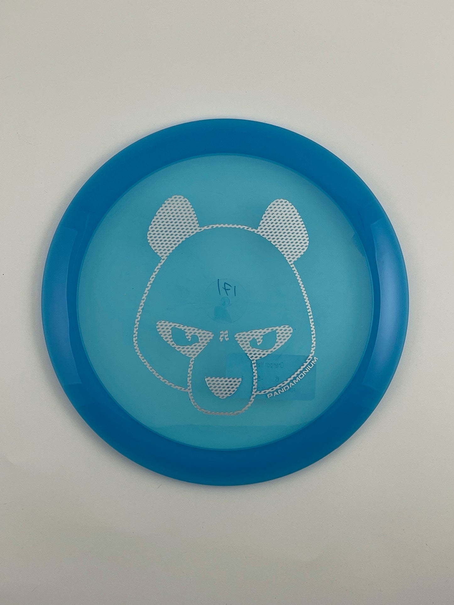 Innova Mamba disc golf distance driver in blue Champion plastic with Pandamonium Big Panda stamp