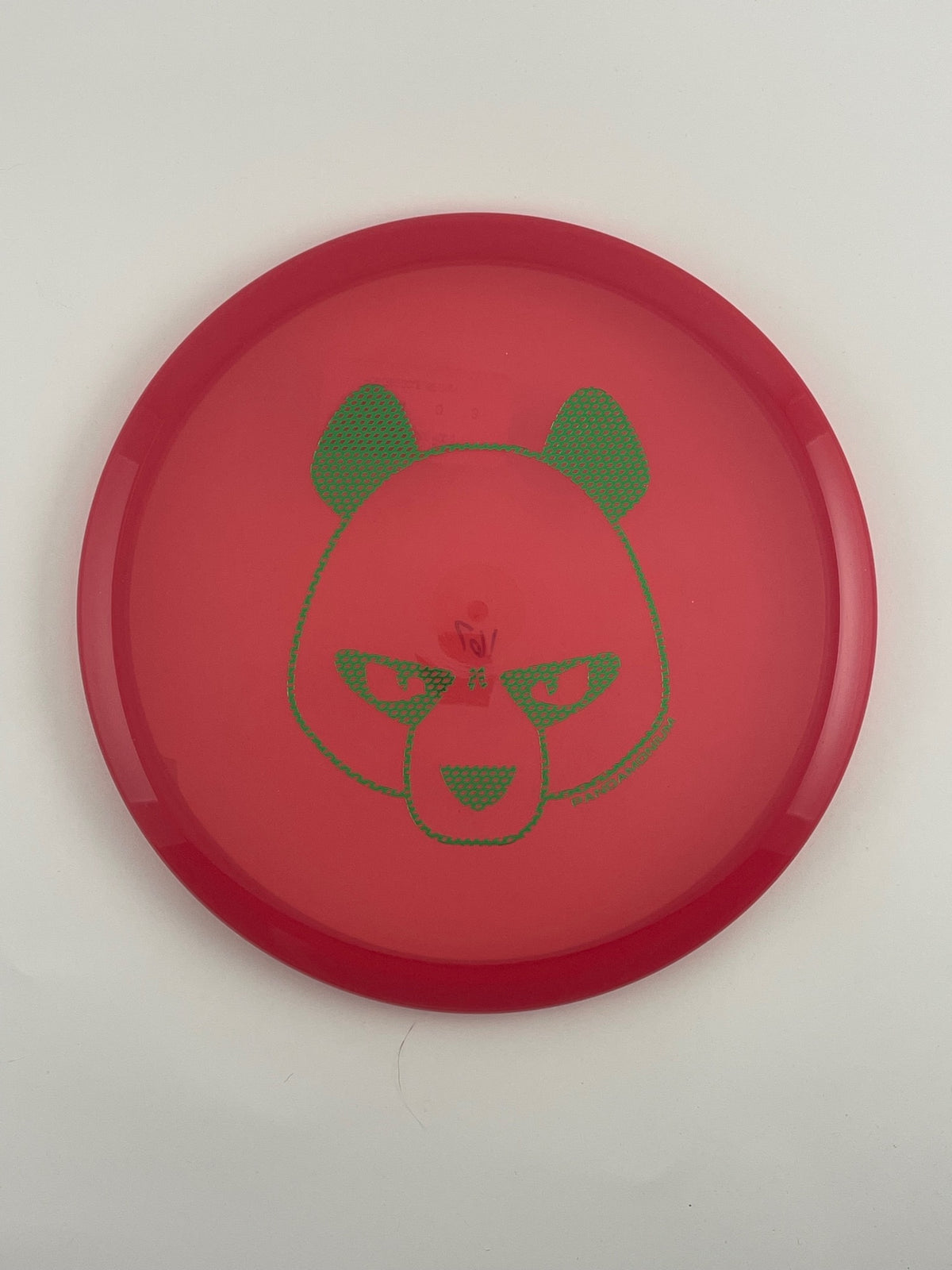Innova Roc3 disc golf midrange in dark pink Champion plastic with Pandamonium Big Panda stamp