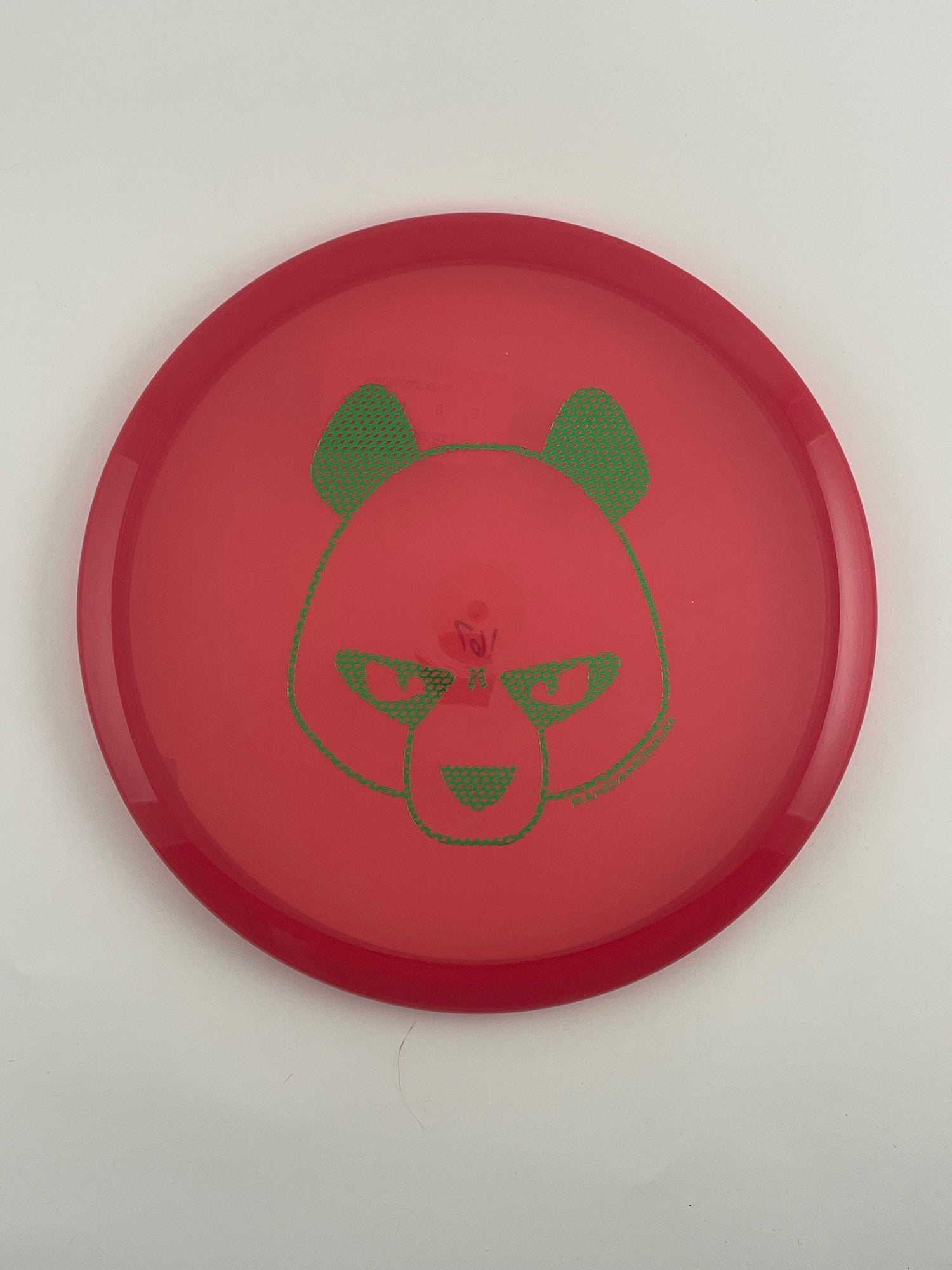 Innova Roc3 disc golf midrange in dark pink Champion plastic with Pandamonium Big Panda stamp