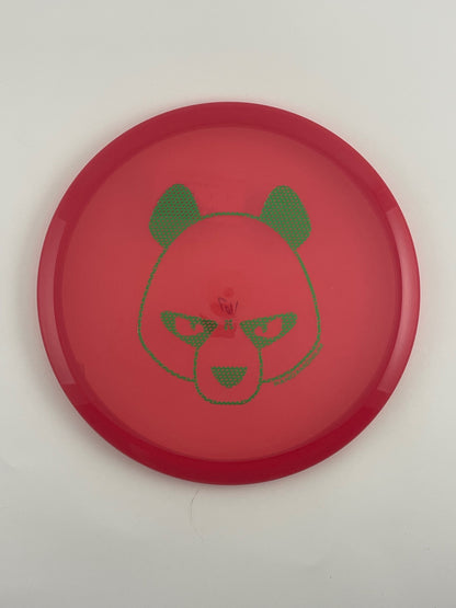 Innova Roc3 disc golf midrange in dark pink Champion plastic with Pandamonium Big Panda stamp