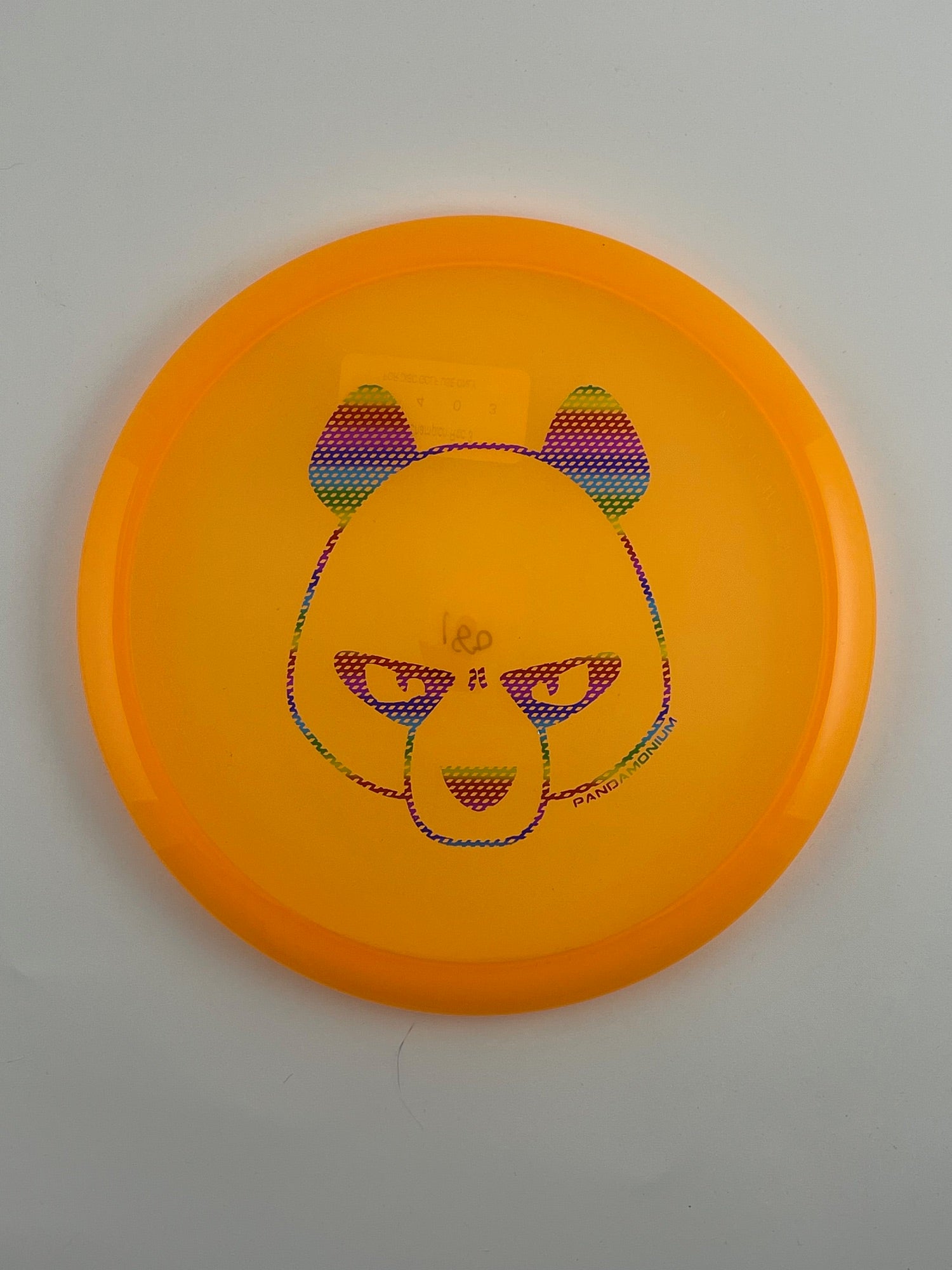 Innova Roc3 disc golf midrange in orange Champion plastic with Pandamonium Big Panda stamp