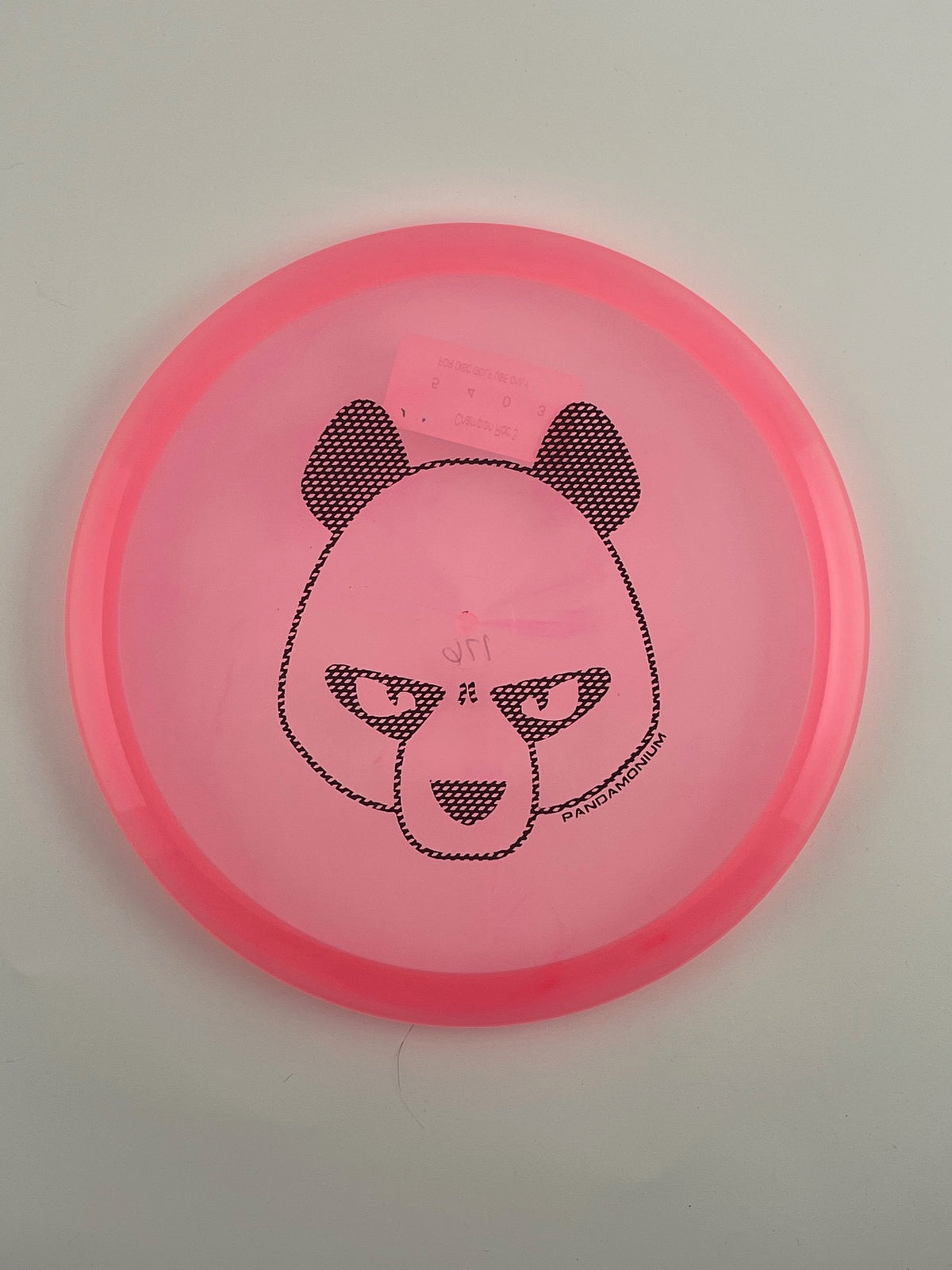 Innova Roc3 disc golf midrange in pink Champion plastic with Pandamonium Big Panda stamp
