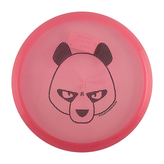 Innova Roc3 disc golf midrange in pink Champion plastic with Pandamonium Big Panda stamp, view 1