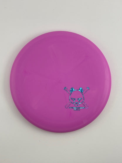 Dynamic Discs Warden disc golf putt and approach in purple Classic plastic with Pandamonium Panda Corner X stamp