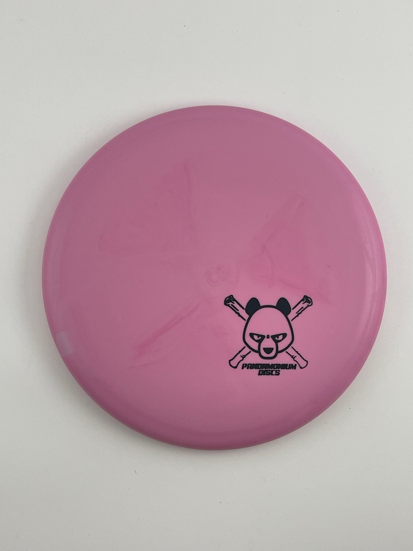 Dynamic Discs Warden disc golf putt and approach in pink Classic plastic with Pandamonium Panda Corner X stamp
