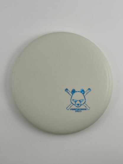Dynamic Discs Warden disc golf putt and approach in white Classic plastic with Pandamonium Panda Corner X stamp