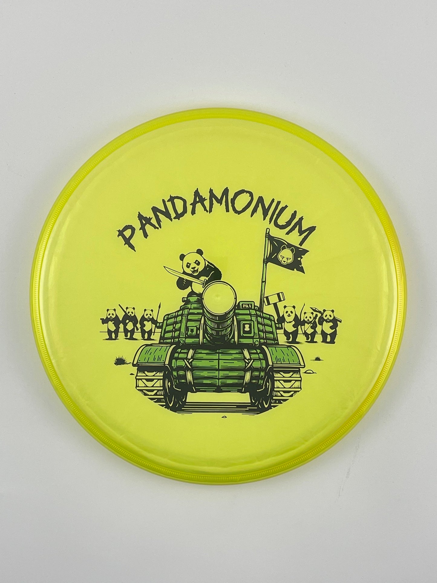 Axiom Pyro disc golf midrange in Prism Plasma plastic with Pandamonium Panda Tank stamp, view 10