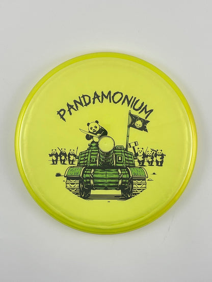 Axiom Pyro disc golf midrange in Prism Plasma plastic with Pandamonium Panda Tank stamp, view 10