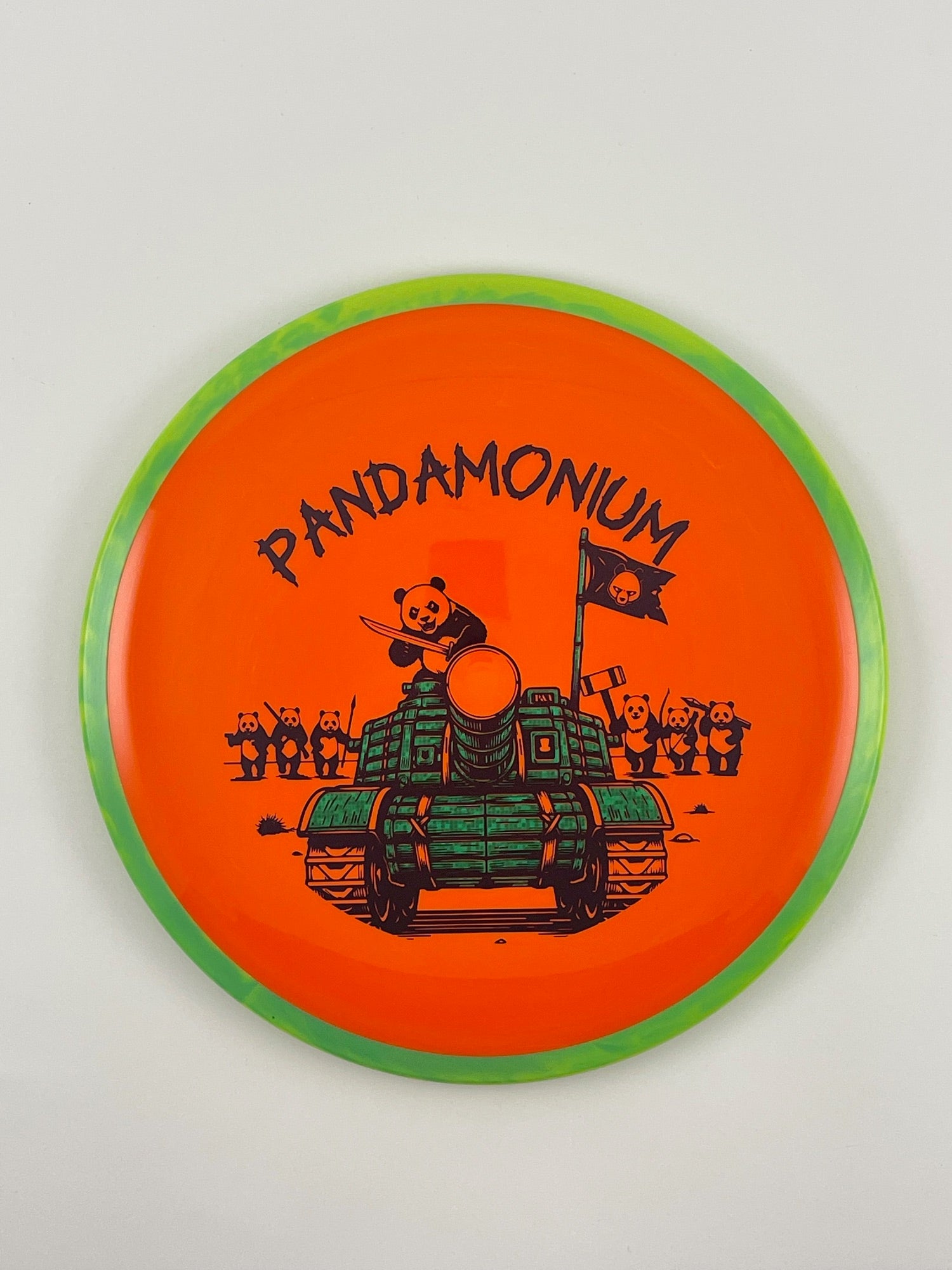 Axiom Bokeh disc golf fairway driver in Neutron plastic with Pandamonium Panda Tank stamp, view 10