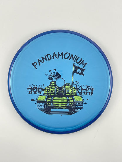 Axiom Pyro disc golf midrange in Prism Plasma plastic with Pandamonium Panda Tank stamp, view 3
