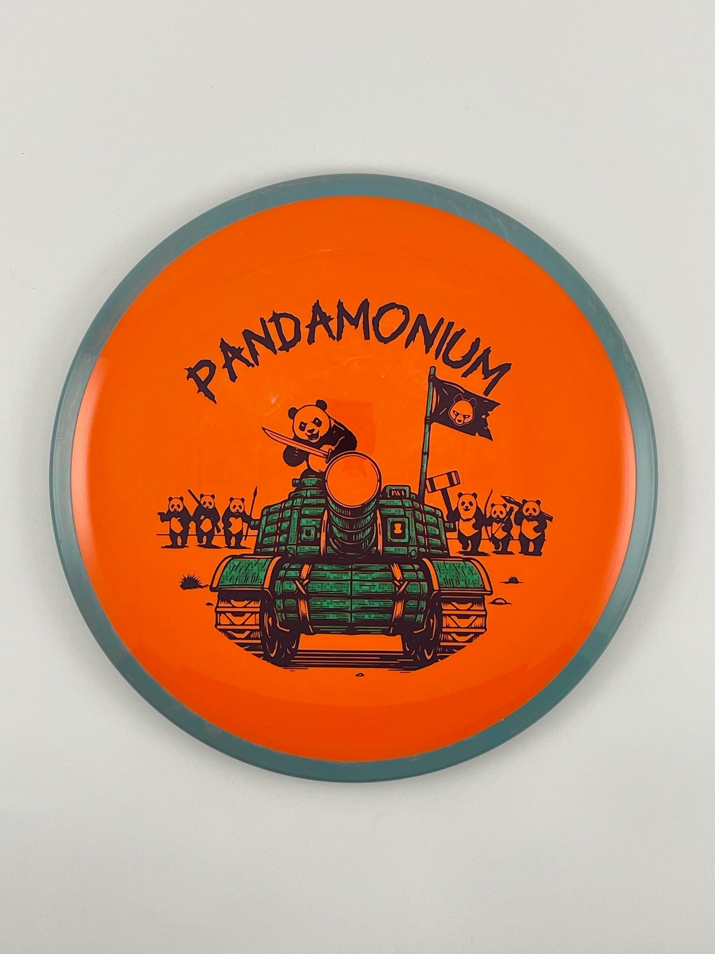 Axiom Bokeh disc golf fairway driver in Neutron plastic with Pandamonium Panda Tank stamp, view 6