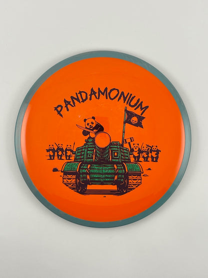 Axiom Bokeh disc golf fairway driver in Neutron plastic with Pandamonium Panda Tank stamp, view 6