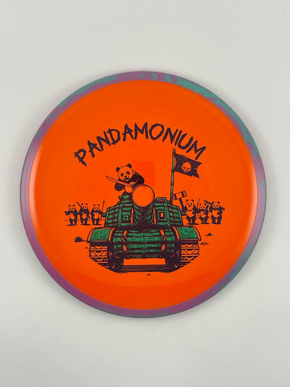 Axiom Bokeh disc golf fairway driver in Neutron plastic with Pandamonium Panda Tank stamp, view 7