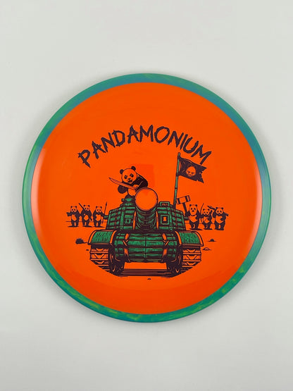 Axiom Bokeh disc golf fairway driver in Neutron plastic with Pandamonium Panda Tank stamp, view 9