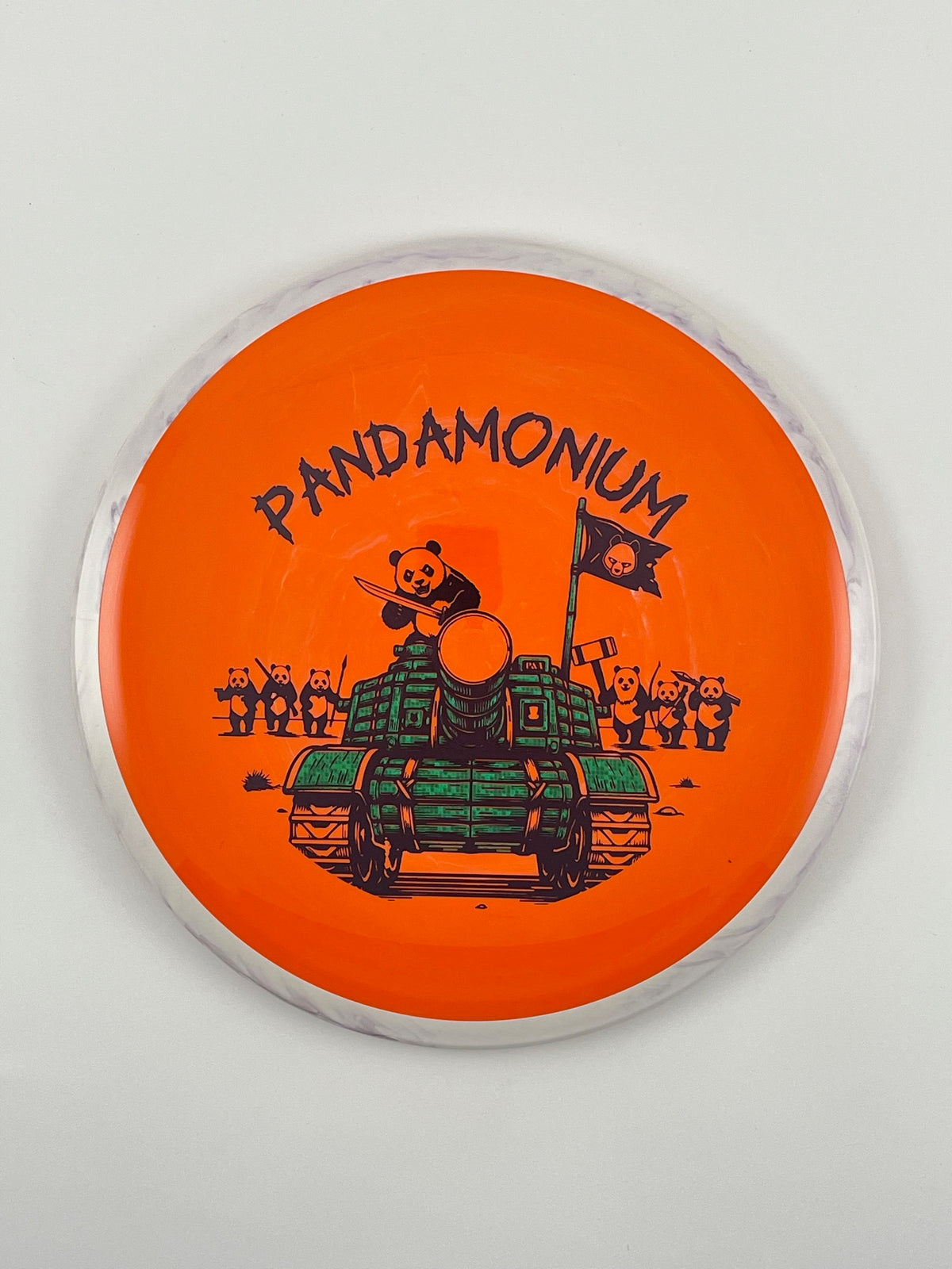 Axiom Bokeh disc golf fairway driver in Neutron plastic with Pandamonium Panda Tank stamp, view 11