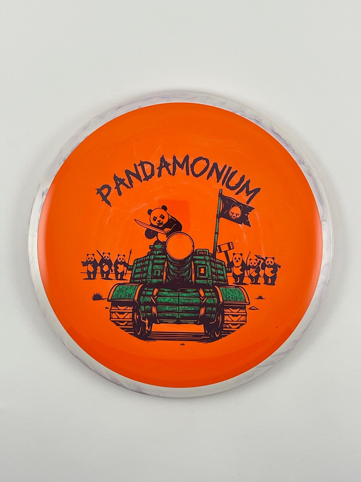 Axiom Bokeh disc golf fairway driver in Neutron plastic with Pandamonium Panda Tank stamp, view 11