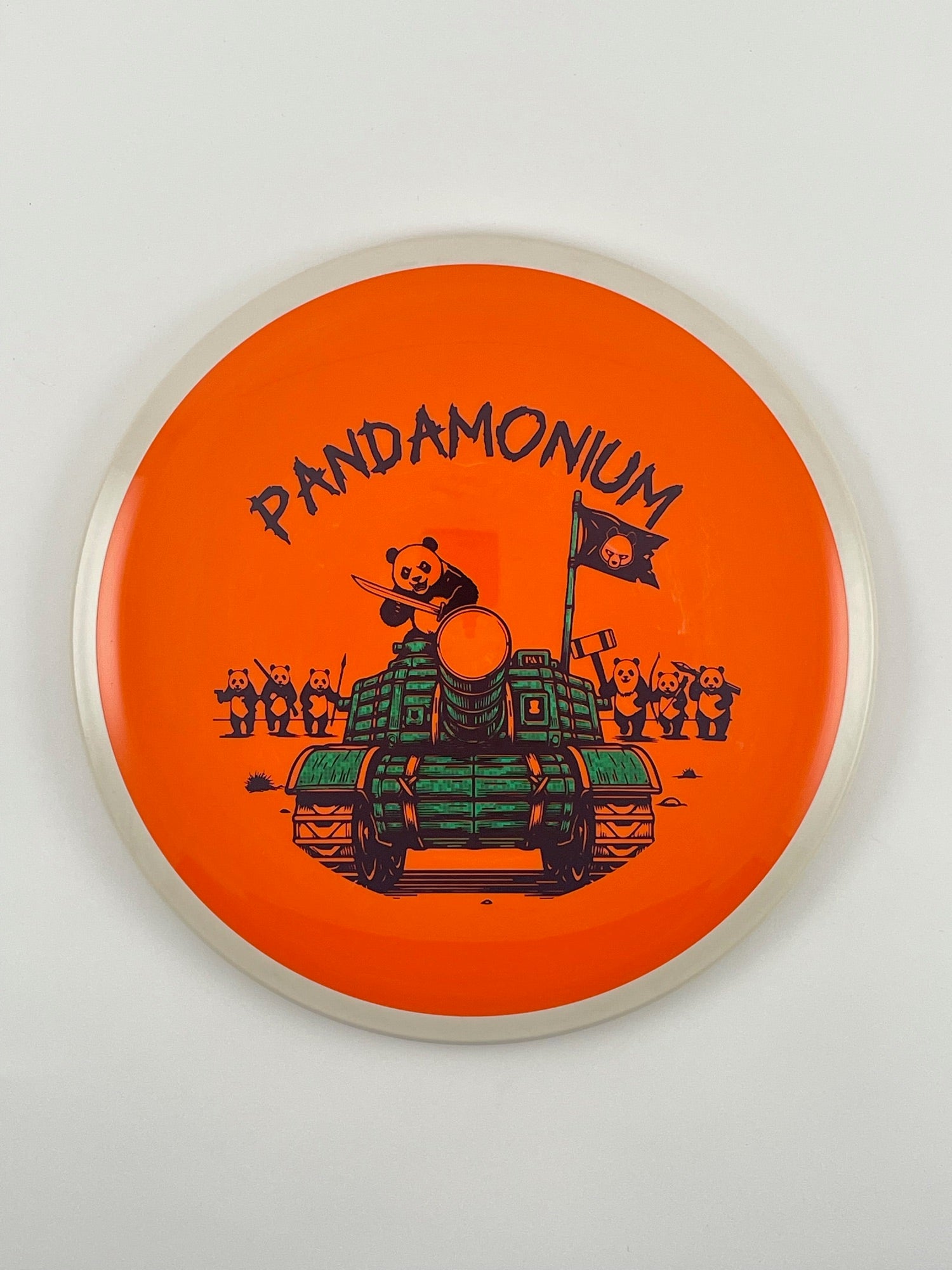 Axiom Bokeh disc golf fairway driver in Neutron plastic with Pandamonium Panda Tank stamp, view 12