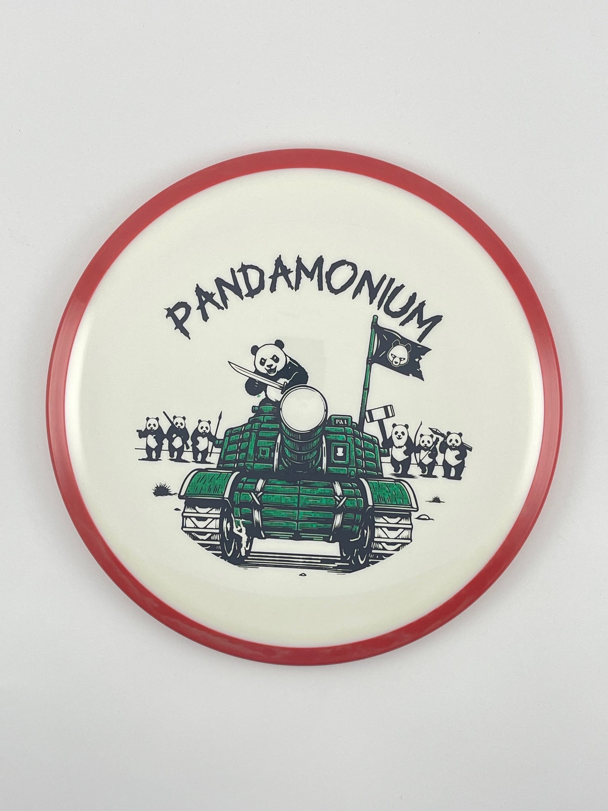 Axiom Bokeh disc golf fairway driver in Neutron plastic with Pandamonium Panda Tank stamp, view 13