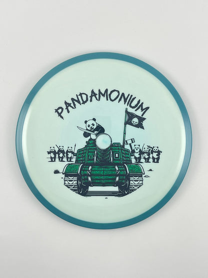 Axiom Bokeh disc golf fairway driver in Neutron plastic with Pandamonium Panda Tank stamp, view 14
