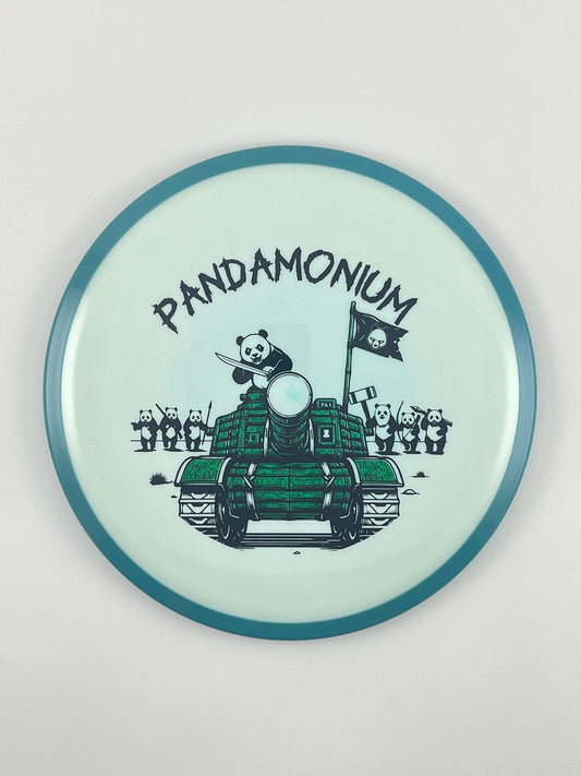 Axiom Bokeh disc golf fairway driver in Neutron plastic with Pandamonium Panda Tank stamp, view 14