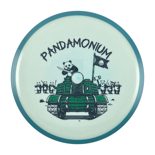 Axiom Bokeh disc golf fairway driver in Neutron plastic with Pandamonium Panda Tank stamp, view 1, view 2